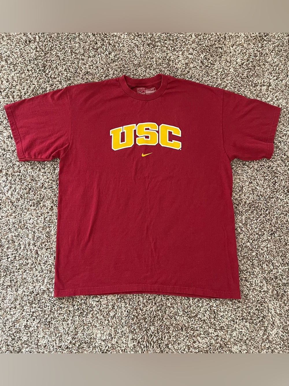 VINTAGE Nike USC Trojans Shirt Men’s L Center Swoosh Y2K NCAA Football Red